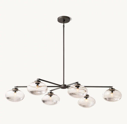 Cabrette Clear Glass Mobile Linear Chandelier 60'' 72''